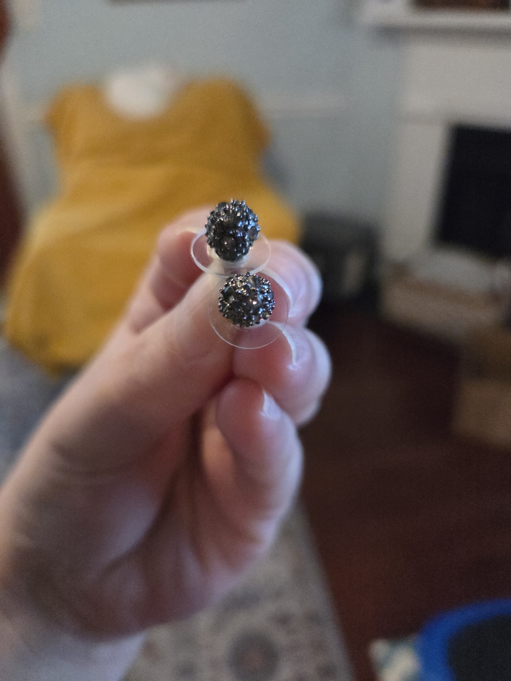 Francescas Sparkling Hematite Ball Stud Earrings - Women Jewelry